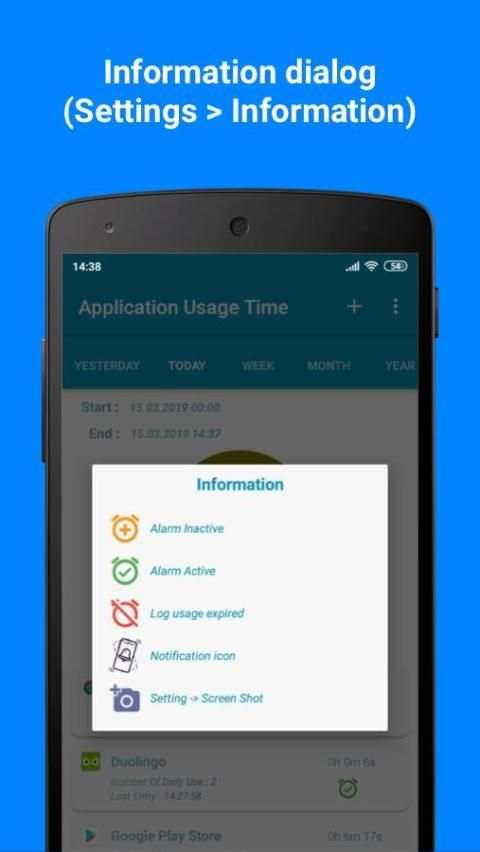 Application Usage Time / Uygulama Kullanım Süresi скриншот 3