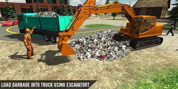 Off-Road Garbage Excavator Sim-City Clean Mission screenshot 9