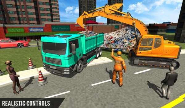 Off-Road Garbage Excavator Sim-City Clean Mission screenshot 2
