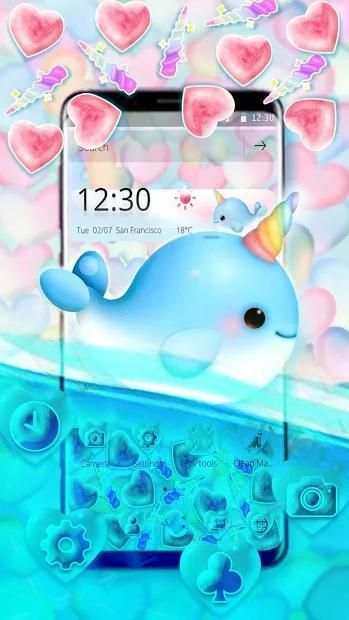 Cute Unicorn Dolphin Gravity Theme screenshot 3