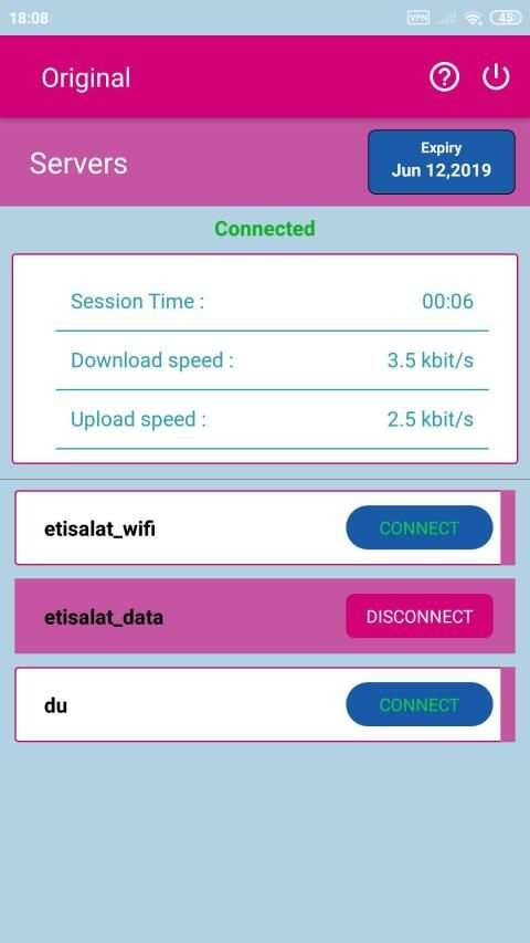 Original VPN screenshot 1