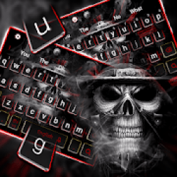 Cool Black Smoke Skull Keyboard Theme आइकन