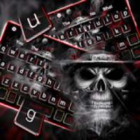 Cool Black Smoke Skull Keyboard Theme