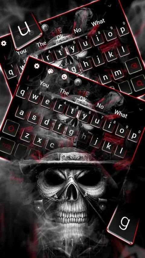 Cool Black Smoke Skull Keyboard Theme स्क्रीनशॉट 3