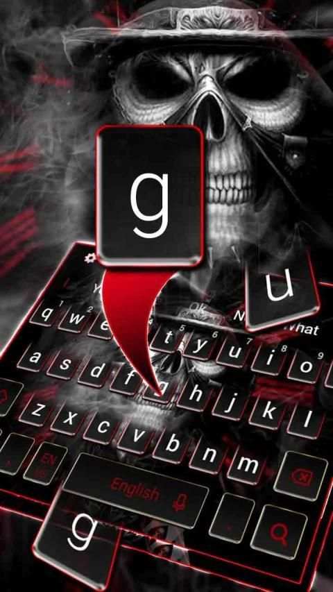 Cool Black Smoke Skull Keyboard Theme स्क्रीनशॉट 2