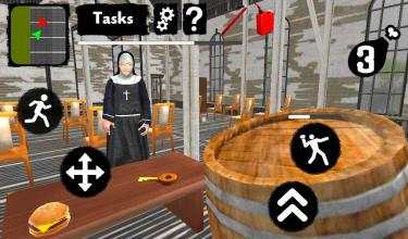 Neighbor Nun. Scary Escape 3D स्क्रीनशॉट 1