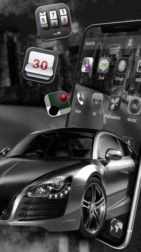 Tema Mobil Mewah Hitam screenshot 2