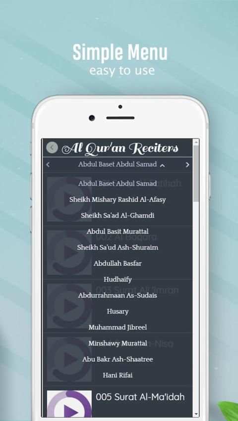 Al Qur'an Mp3+Video Full Reciters screenshot 2