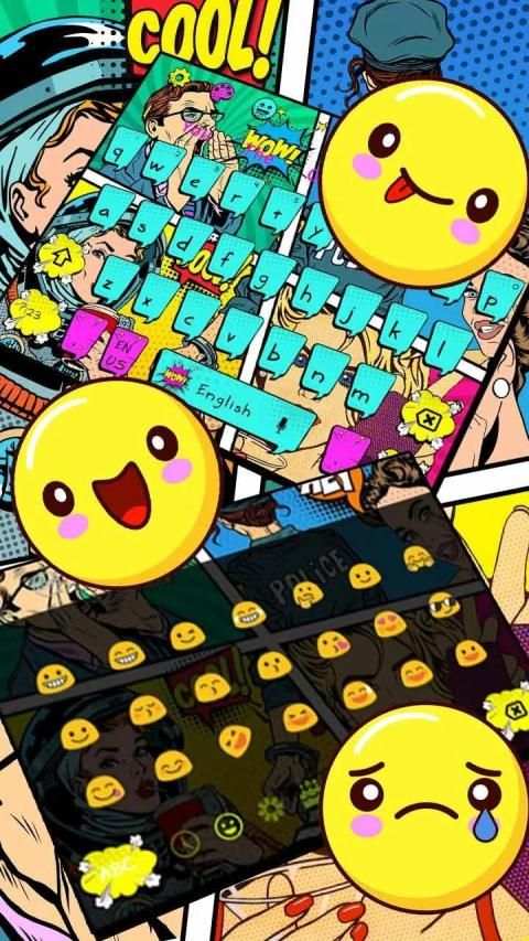 Pop Art Comics Keyboard Theme स्क्रीनशॉट 1