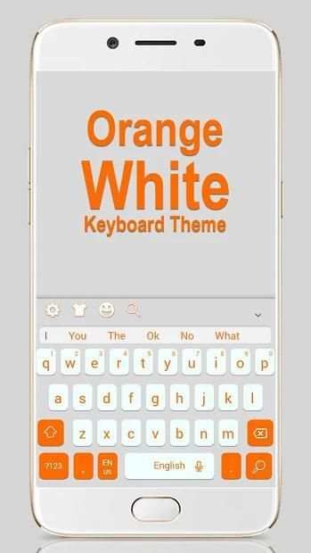 Orange White Keyboard Theme screenshot 5