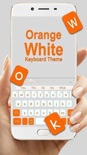 Orange White Keyboard Theme screenshot 4
