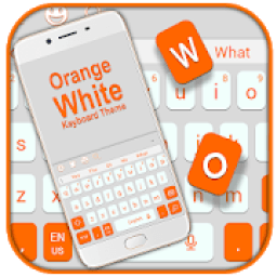 Orange White Keyboard Theme आइकन