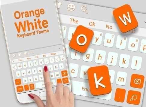 Orange White Keyboard Theme screenshot 2