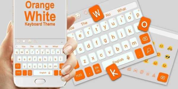 Orange White Keyboard Theme screenshot 1