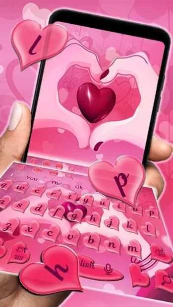 Pink Love Heart Keyboard Theme screenshot 4