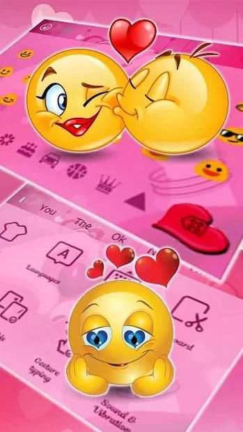 Pink Love Heart Keyboard Theme screenshot 2