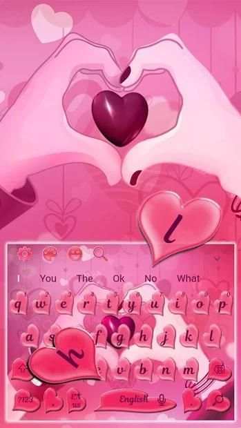 Pink Love Heart Keyboard Theme screenshot 1