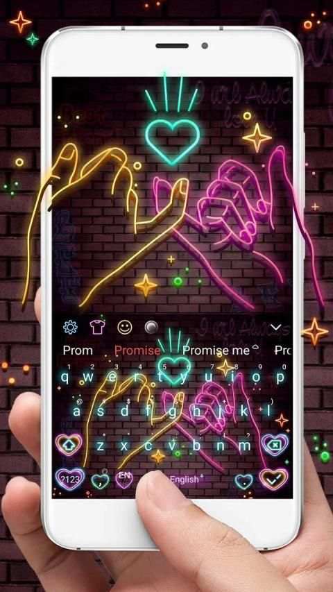 Neon Pink Promise Keyboard Theme स्क्रीनशॉट 3
