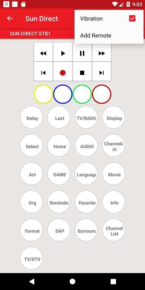 Sun Direct Remote Control स्क्रीनशॉट 1