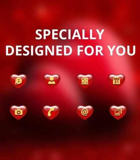 Red shining 3d effect love theme screenshot 1