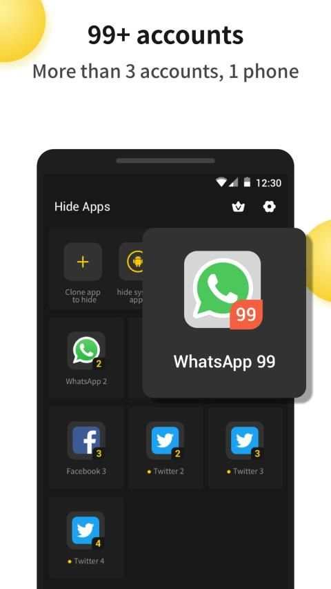 Hide apps: Hide app accounts for dual whatsapp screenshot 1