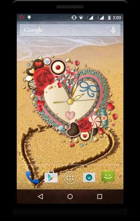Heart Clock Live Wallpaper स्क्रीनशॉट 4