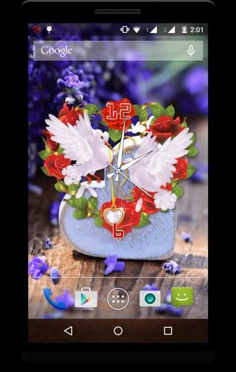 Heart Clock Live Wallpaper स्क्रीनशॉट 5