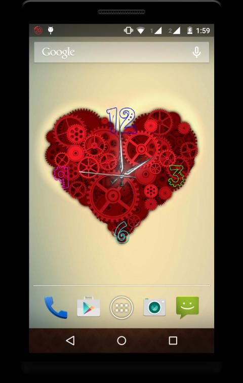 Heart Clock Live Wallpaper स्क्रीनशॉट 6