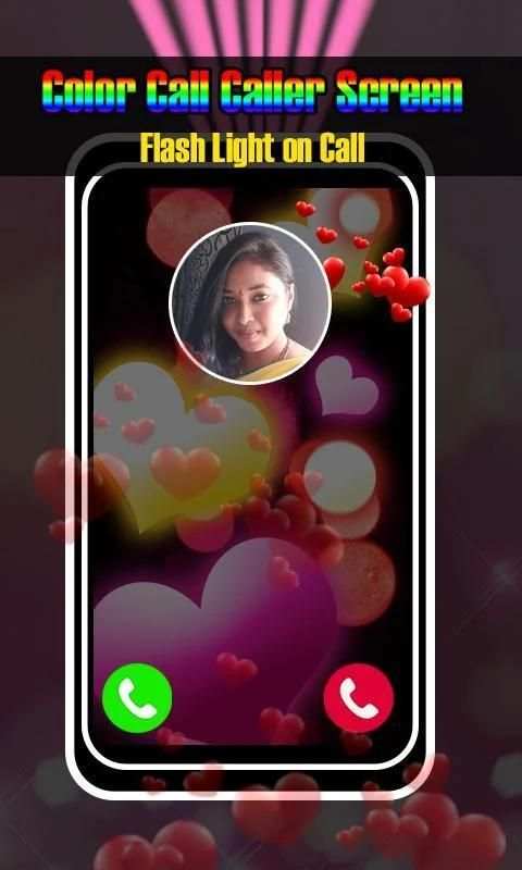 Love Color Caller Screen with Flashlight on Call screenshot 1