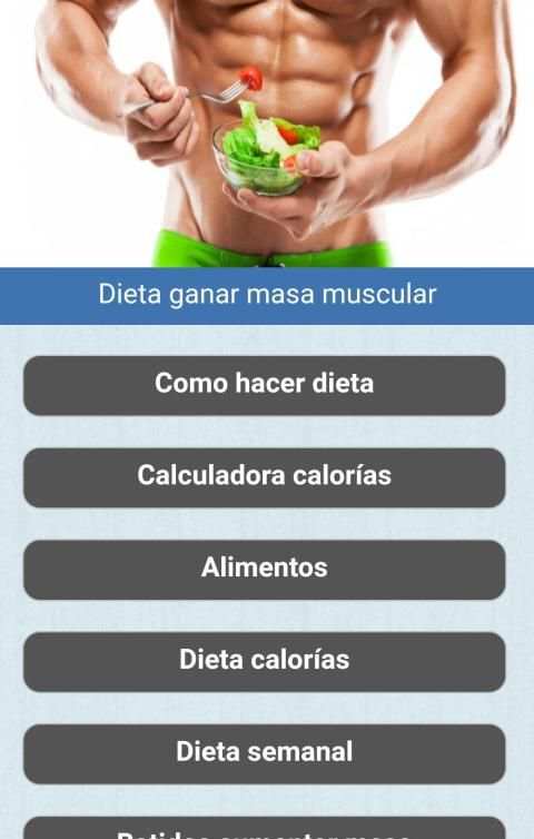 Dieta para ganar masa muscular screenshot 1