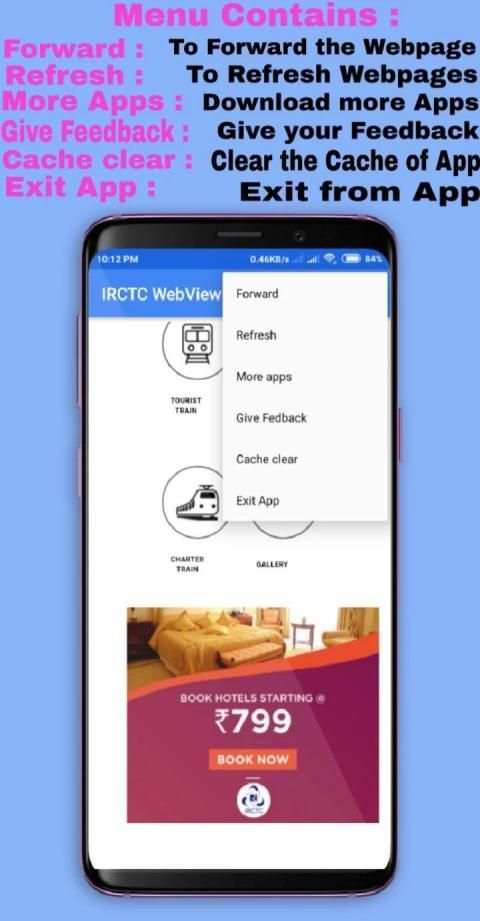 IRCTC Train WebView App- Book Train ticket online स्क्रीनशॉट 1