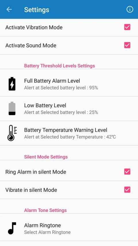 Battery Alarm screenshot 1