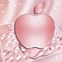 Rose Gold Crystal Apple Keyboard Theme आइकन