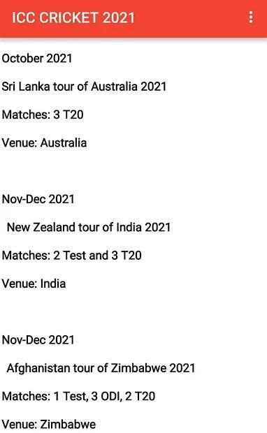 ICC Cricket Schedule 2018-2023 screenshot 1