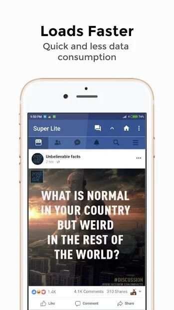Lite for Facebook - Mini App स्क्रीनशॉट 2