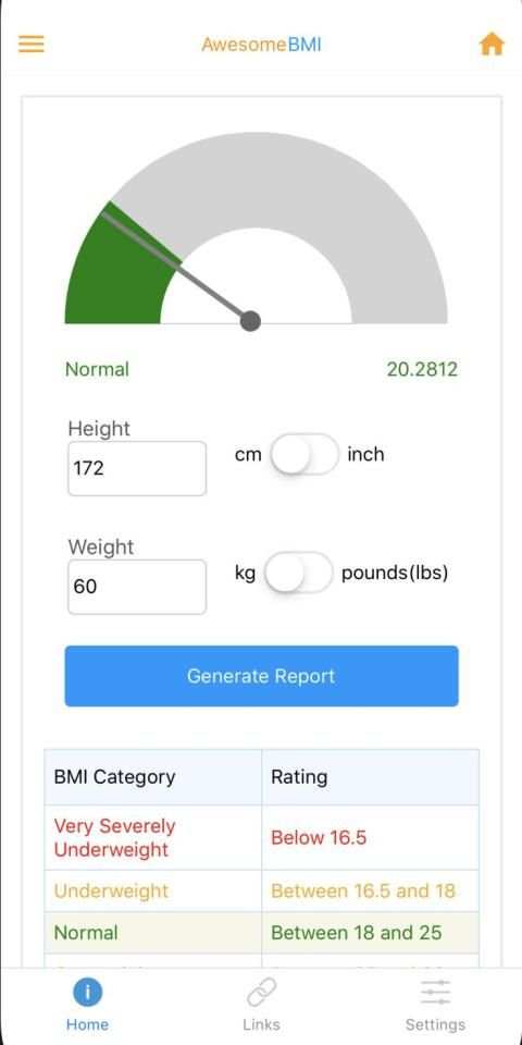 AwesomeBMI screenshot 2