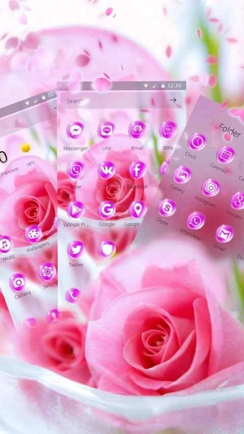 Pink Beautiful Rose Love Theme स्क्रीनशॉट 15