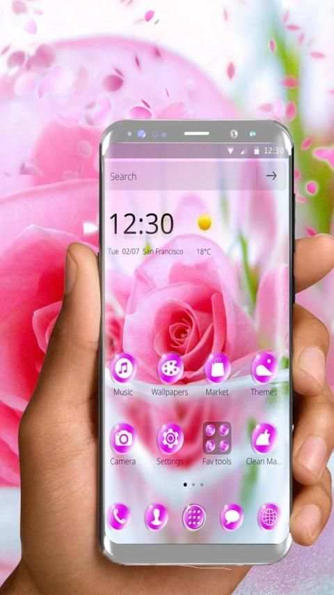 Pink Beautiful Rose Love Theme स्क्रीनशॉट 10