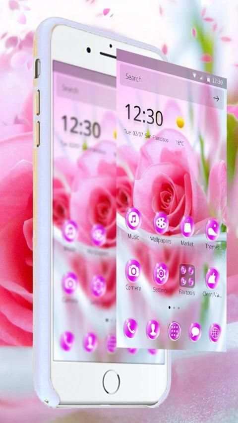 Pink Beautiful Rose Love Theme स्क्रीनशॉट 12