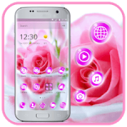 ikon Pink Beautiful Rose Love Theme