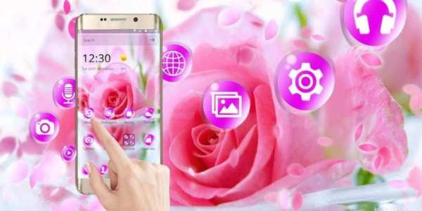Pink Beautiful Rose Love Theme स्क्रीनशॉट 1