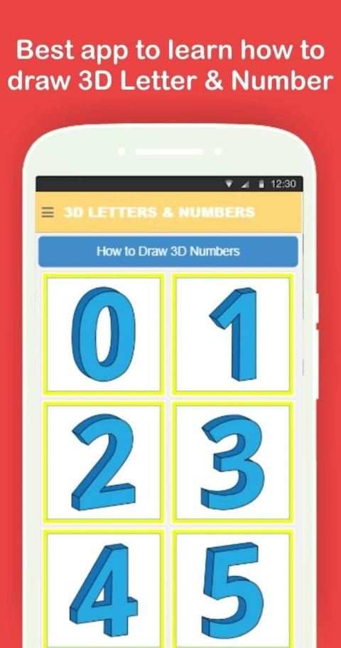Draw 3D Alphabet Letters & Numbers Step by Step screenshot 8