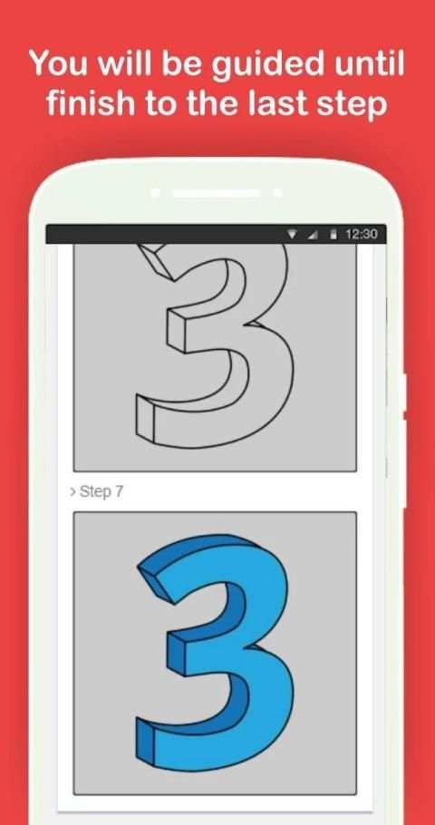 Draw 3D Alphabet Letters & Numbers Step by Step screenshot 6