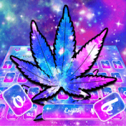 ikon Colorful Galaxy Neon Leaf Keyboard Theme