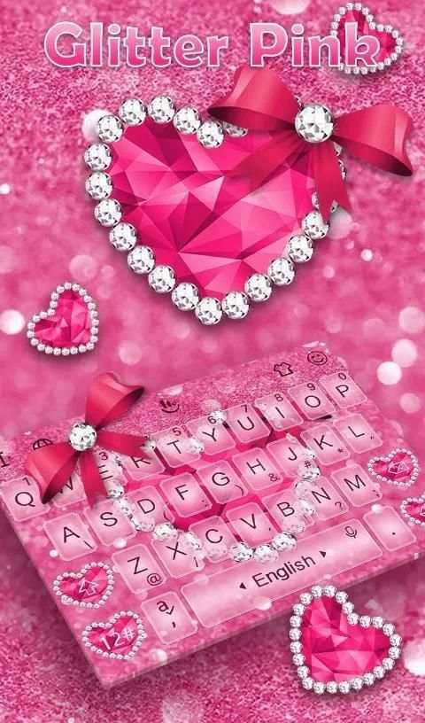 Glitter Pink Keyboard Theme screenshot 4