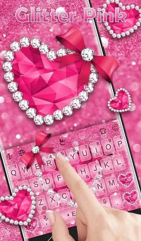 Glitter Pink Keyboard Theme screenshot 3