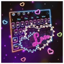 Neon Love Lights Keyboard Theme आइकन
