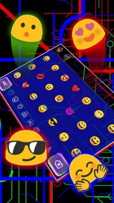 Live Neon Lines Keyboard Theme screenshot 1