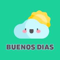 Buenos dias Spanish WhatsApp stickers logo