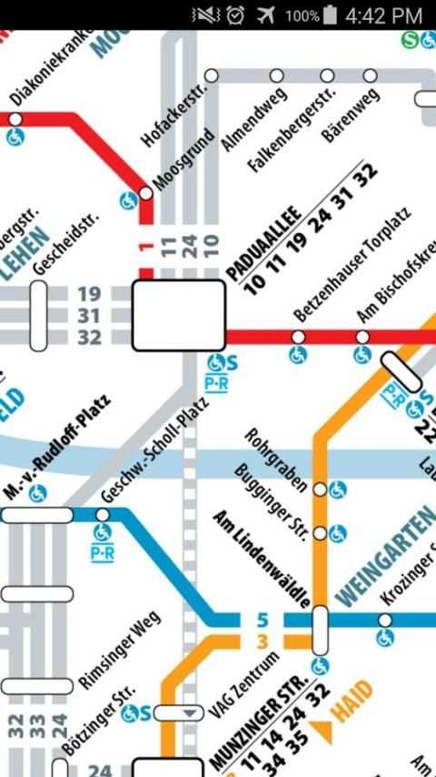 Freiburg Tram & Bus Map screenshot 1